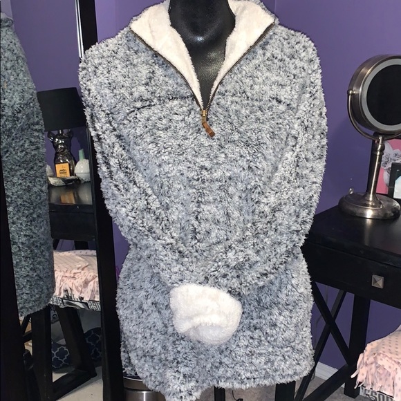 Over sized teddy bear 1/4 zip - Picture 4 of 4